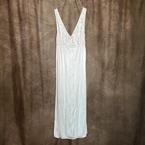 Vintage 60s Tosca of California Empire Waist Satin Floral Lingerie Slip Dress